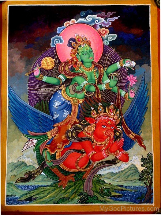 Garuda And Lord Vishnu Frame Picture