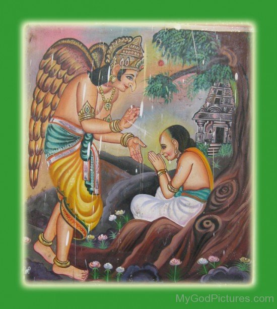 Garuda Giving Blessings To Appular Swami