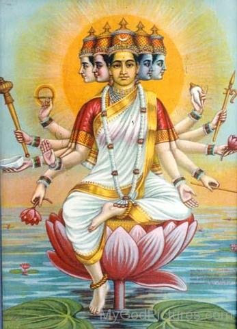 Goddess Gayatri Mount On Lotus