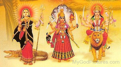 Goddess Khodiyar,Goddess Nagbai And Goddess Durga