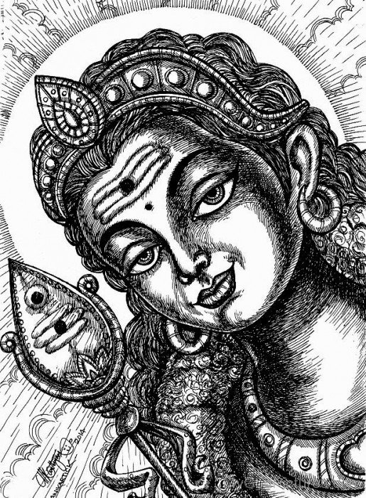 Goddess Parvati Sketch