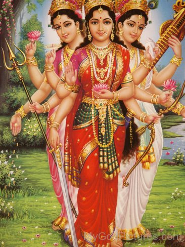 Goddess Parvati,Lakshmi And Saraswati