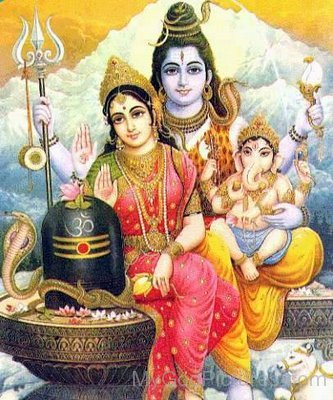 Goddess Parvati,Lord Shiva And Lord Ganesha