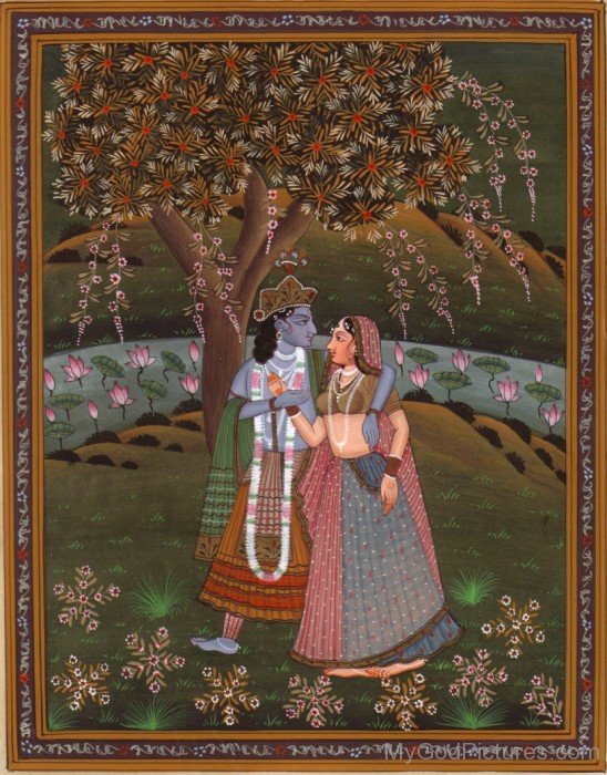 Goddess Radha And Krishna Portrait