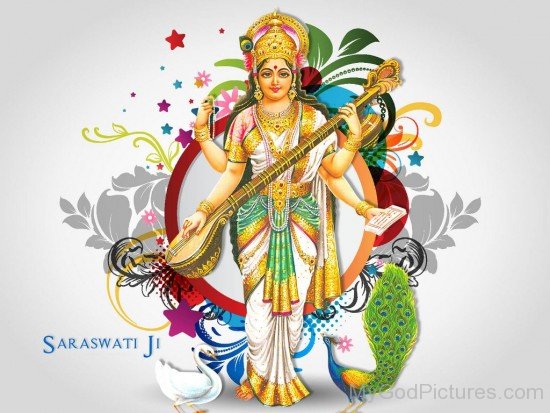 Goddess of knowledge and education Maa Saraswati Wallpaper