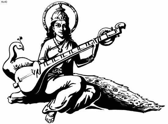 Goddess Saraswati Sketch