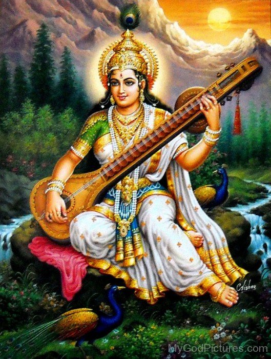 Goddess Saraswati With Suitar