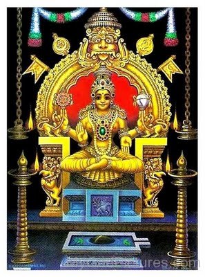 Golden Picture Of Goddess Mookambika