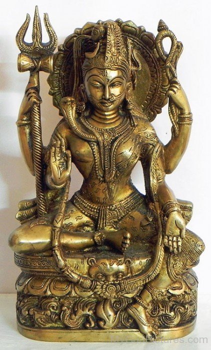 Golden Statue Of Ardhanarishvara