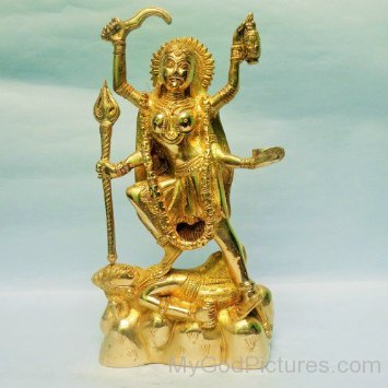 Golden Statue Of Goddess Bhadrakali