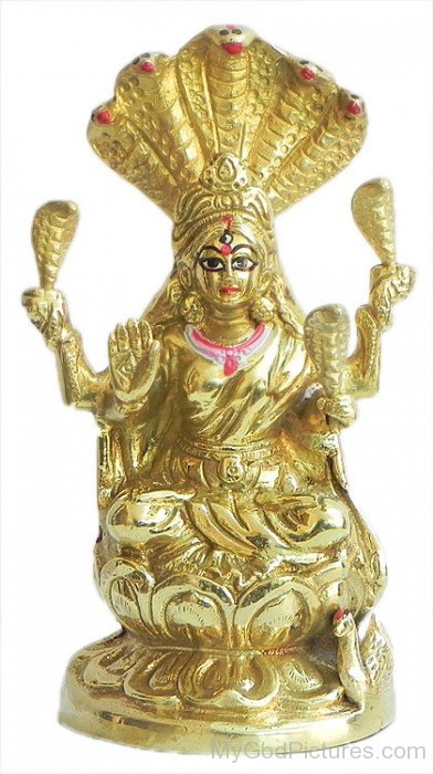 Golden Statue Of Goddess Manasa