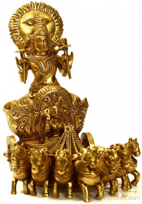 Golden Statue Of Lord Surya