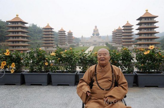 Hsing Yun Sitting On Chair