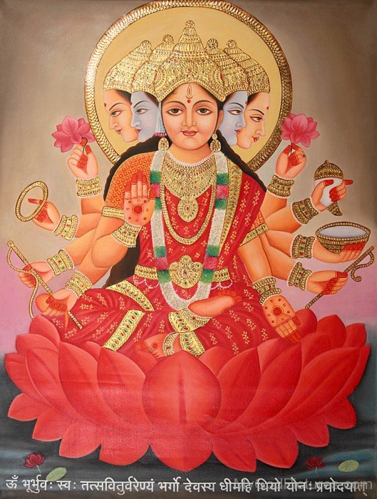 Image Of Goddess Gayatri