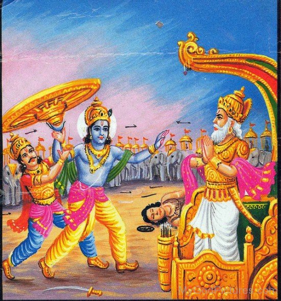 Image Of Lord Krishna And Bhishma