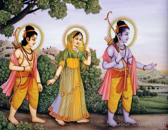 Image Of Lord Rama,Lord Lakshmana And Goddess Sita