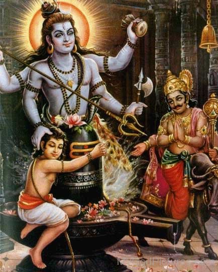 Image Of Markandeya,Lord Shiva And Yamraj