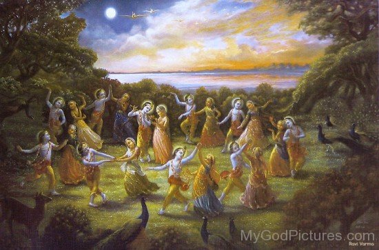 Image Of Radha And Krishna Doing Raas