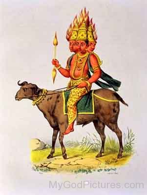 Lord Agni Mount On  Goat