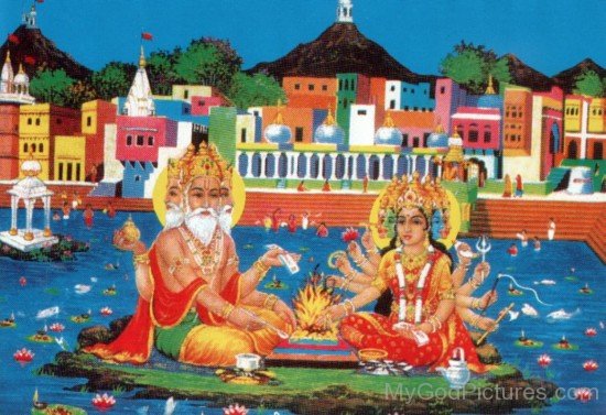 Lord Brahma And Goddess Durga