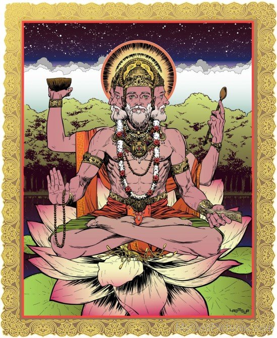 Lord Brahma Frame Picture