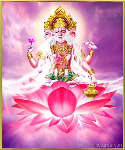 Lord Brahma Mount On Lotus