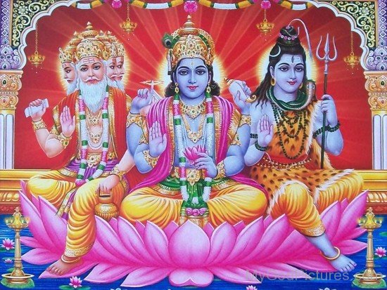 Lord Brahma,Lord Vishnu And Lord Shiva