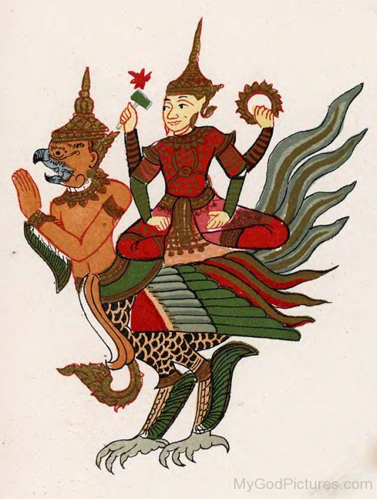 Lord Garuda And Lord Vishnu Portrait