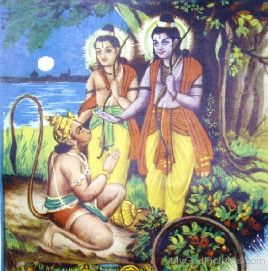 Lord Hanuman Meets Lord Rama And Lakshmana