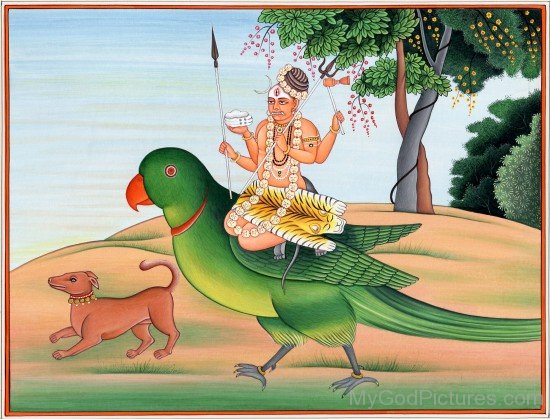 Lord Kamadeva Mount On Parrot