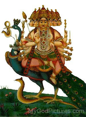 Lord Kartikeya Mount On Peacock