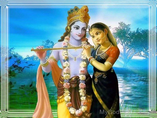 Lord Krishna And Goddess Radha Frame Picture