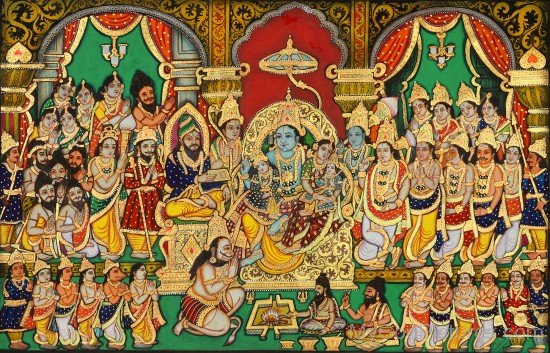 Lord Rama And Goddess Sita With His Sons At Darbaar