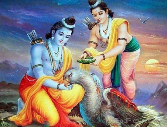 Lord Rama And Lakshmana Giving Medicine To Jatayu