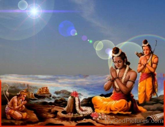 Lord Rama And Lord Lakshmana Workship Shiva Linga