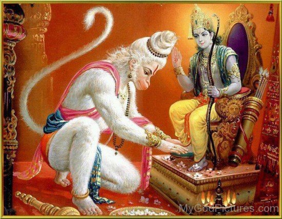 Lord Rama Giving Blessing To Lord Hanuman