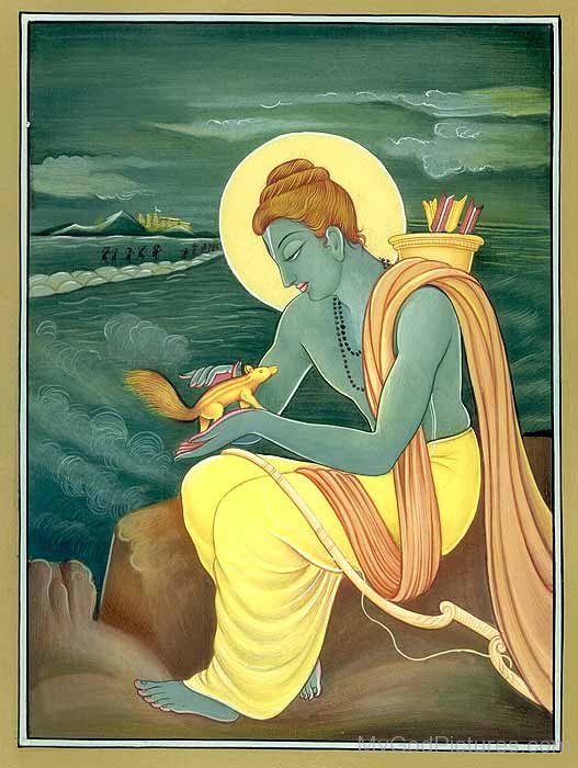 Lord Rama Holding Squirrel