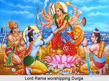 Lord Rama Worship Goddess Durga