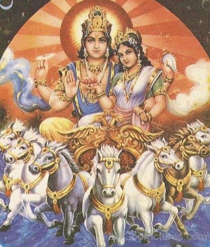 Lord Surya And Goddess Saranyu