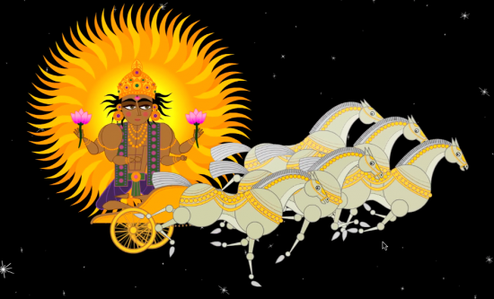 Lord Surya Mount On Chariot