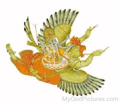 Lord Vishnu And Garuda Portrait