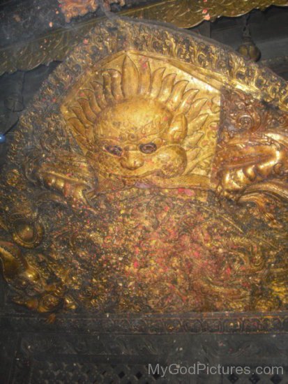 Metal Sculpture Of Akash Bhairav In Temple