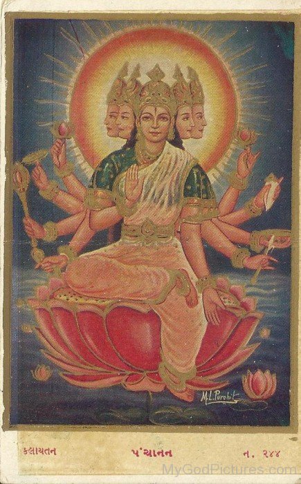 Picture Of Goddess Gayatri
