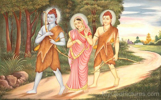 Picture Of Lord Rama,Lord Lakshmana And Goddess Sita