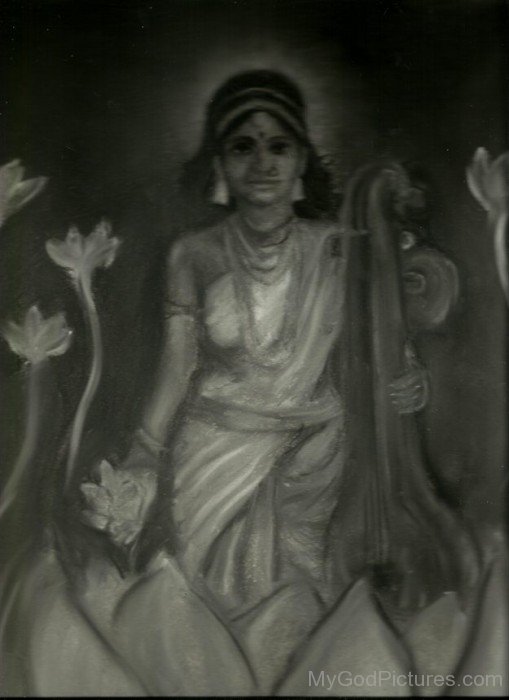 Portrait Of Goddess Saraswati