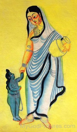 Portrait Of Goddess Sita And Her Son