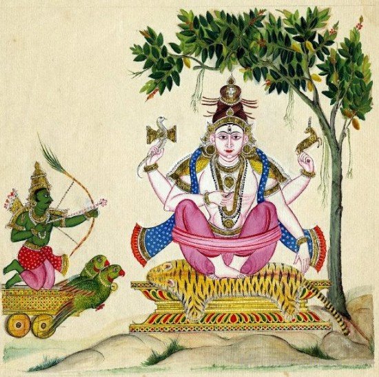 Portrait Of Lord Kamadeva And Lord Shiva