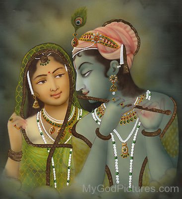 Portrait Of Lord Krishna And Goddess Radha