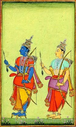 Portrait Of Lord Rama And Lord Lakshmana