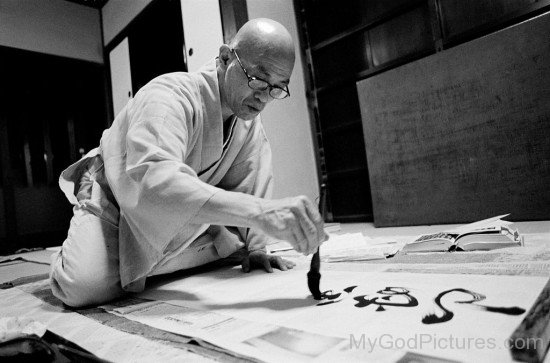 Shodo Harada Doing Painting